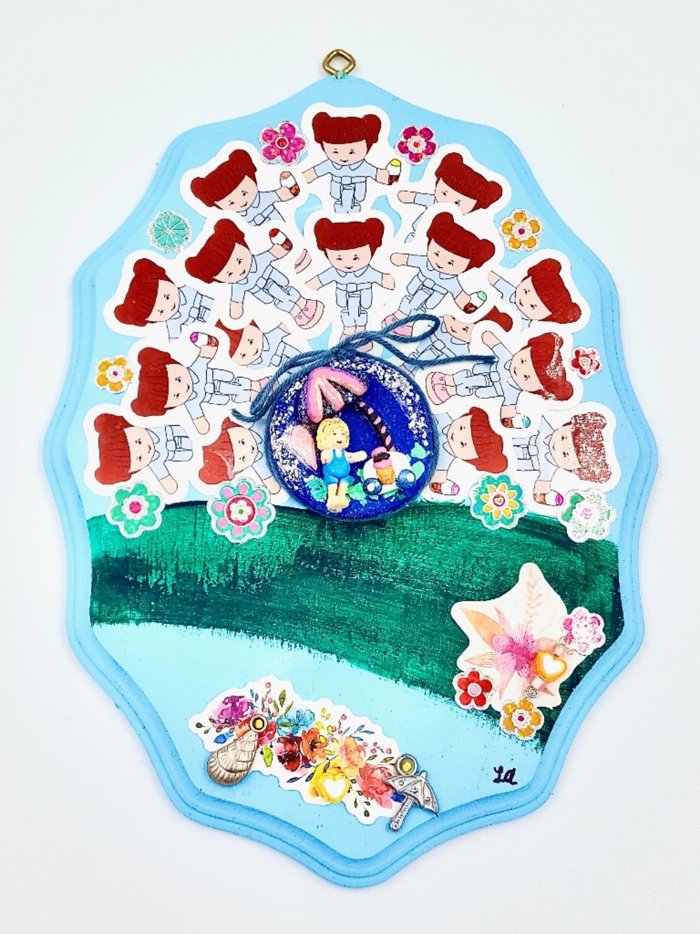 1994 Polly Pocket Doll Ice Cream Stand Wooden Canvas Art by Lauren Jay Designs